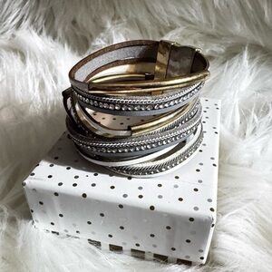 Gold and Silver Women's Wrap Bracelet